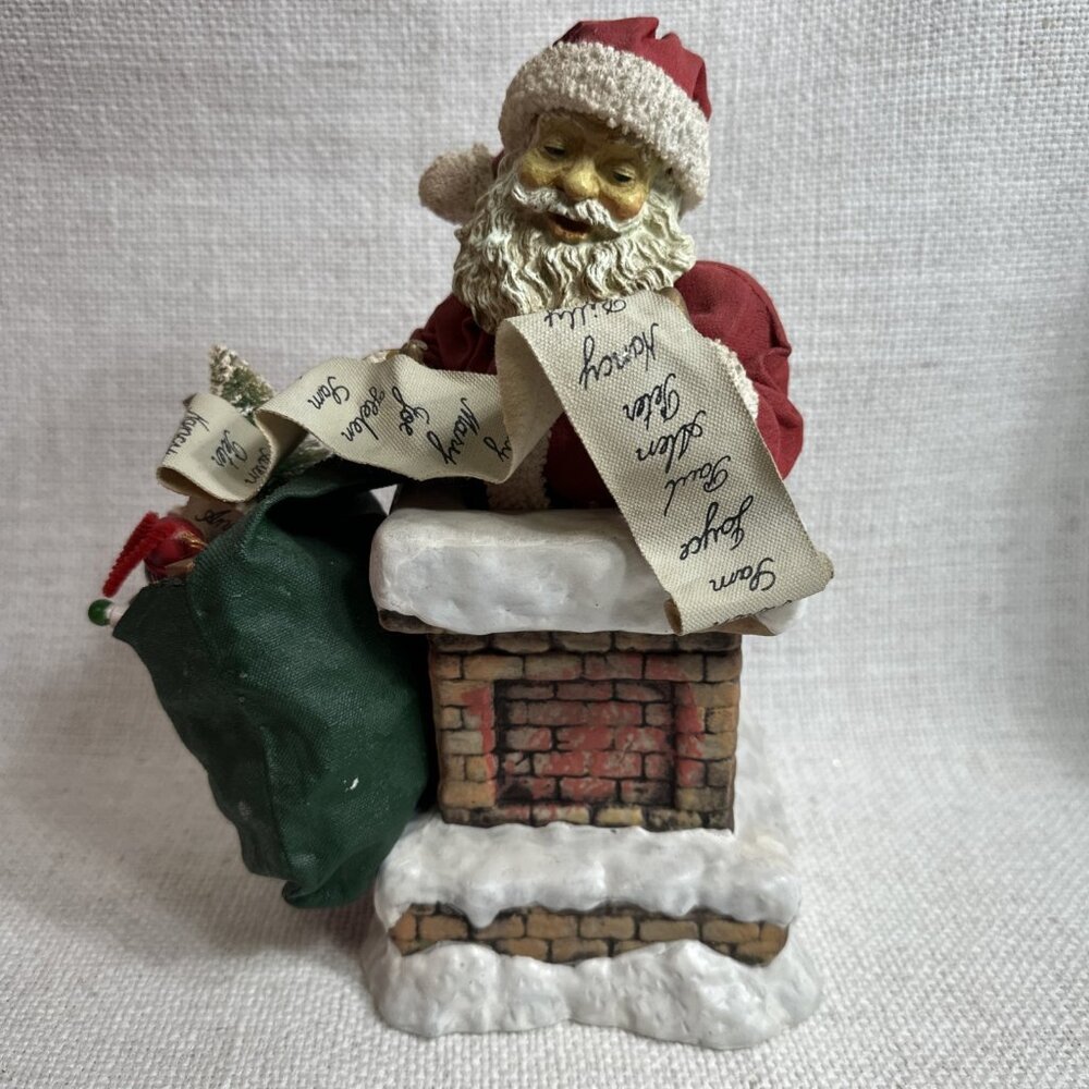 VTG Clothtique Possible Dreams Santa In Chimney Christmas 1989 Department 56